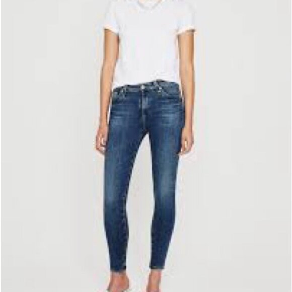 Ag Adriano Goldschmied Farrah High rise Blue Skinny Ankle Jeans Sz 26R - Picture 1 of 13